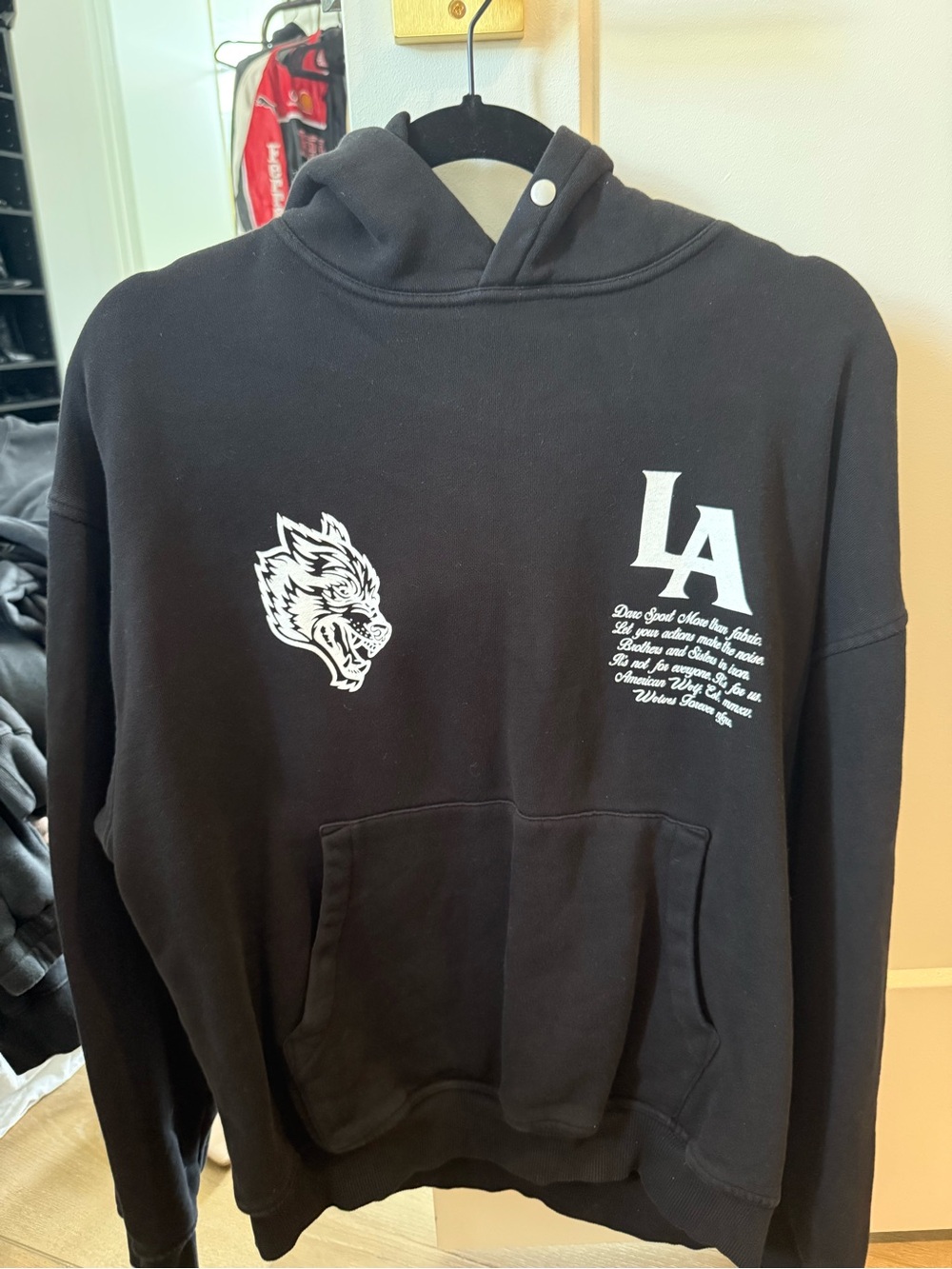Darc Sport Black LA Wolf Graphic Pullover Hoodie